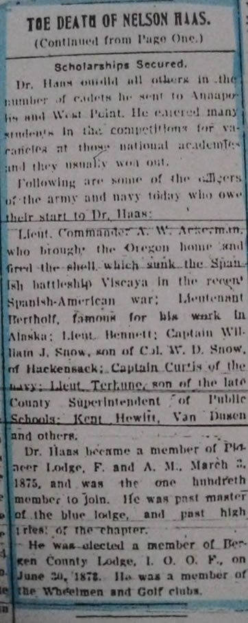 The Evening Record Death of Nelson Haas Continued December 29, 1905